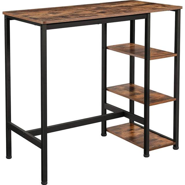 Vasagle bar bord, köksbord, matbord med 3 hyllor, 109 x 60 x 100 cm, rustik brun