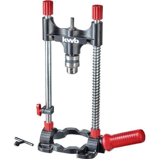 KWB Drill Stand with Chuck, HEX Drive/Mobile Drill Stand for Cordless Screwdrivers and Drill Machines, Adjustable Angle Locking 45 60 75 90?, for Flat