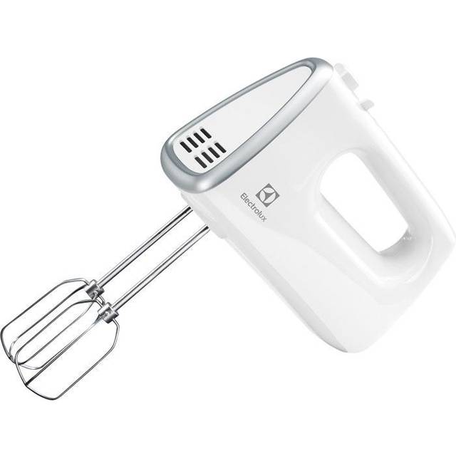 Electrolux Elvisp Modell EHM3300 Handmixer med vispar och degkrokar, Fem hastigheter, Turbofunktion, 450W, Vit