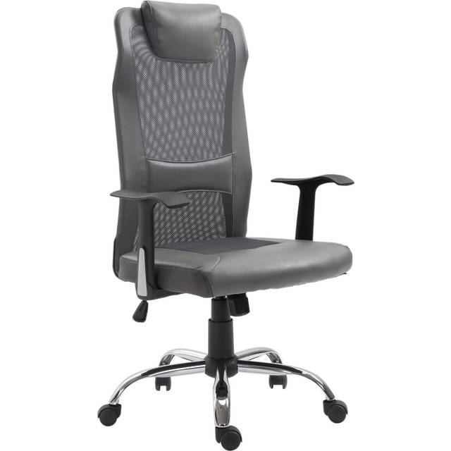 Vinsetto High Back Mesh Office Chair Swivel Chair w/ Headrest Armrests Grey | TJ Hughes