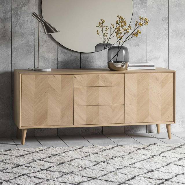 Crossland Grove Lisbon 2 Door/3 Drawer Sideboard, Brown