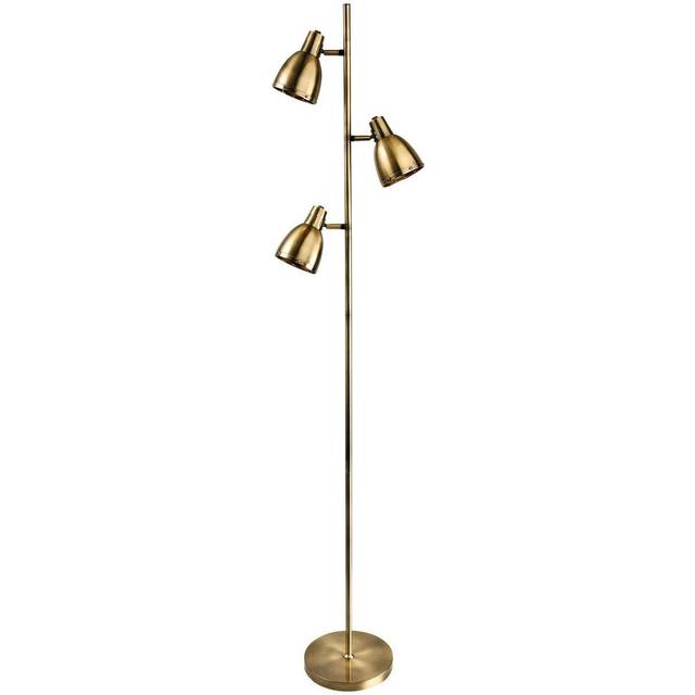 Firstlight Vogue Modern Style 3-Light Floor Lamp with On/Off Foot Switch Antique Brass