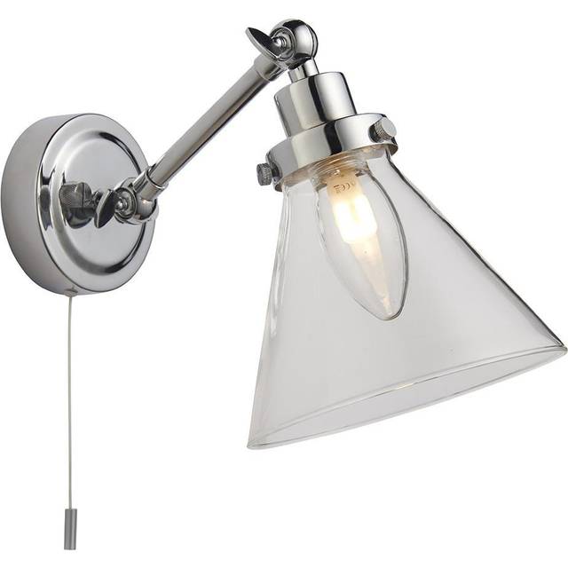 Ensora Lighting Finn Bathroom Wall Light Chrome, Silver