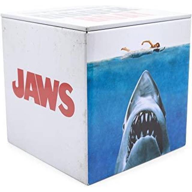 JAWS Logo Tin Storage Box Cube Organizer with Lid | 4 Inches