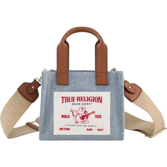 True Religion Tote  Women's Mini Travel Shoulder Bag with Adjustable Strap  Denim