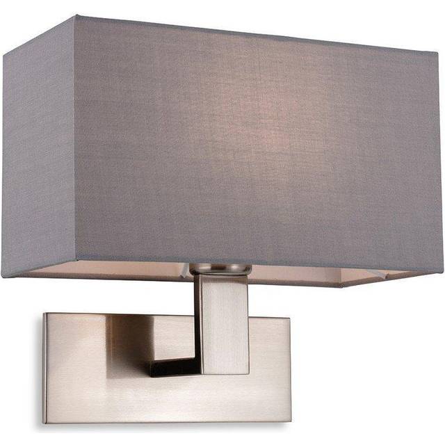 Firstlight Raffles Contemporary Style Wall Light Grey and Brushed Steel