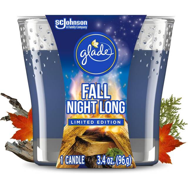 Glade Candle Jar  Air Freshener  Fall Night Long  34 oz