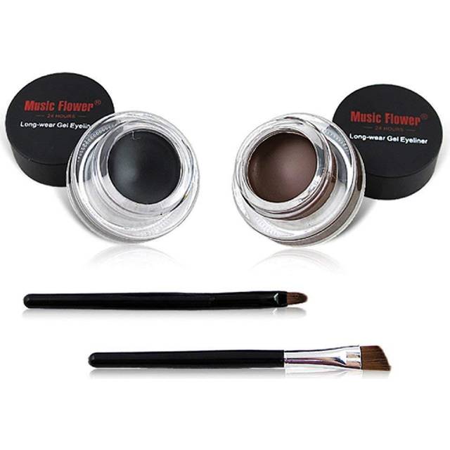 2 in 1 Black and Brown Gel Eyeliner Set Water Proof Smudge Proof  Last