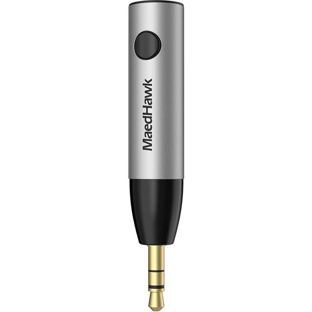Bluetooth 5.0-mottagare, MaedHawk Bluetooth Aux-adapter/bärbart trådlöst ljud bilkit (A2DP, inbyggd mikrofon, dubbel länk) med 3,5 mm uttag för stereo, hörlurar, högtalare