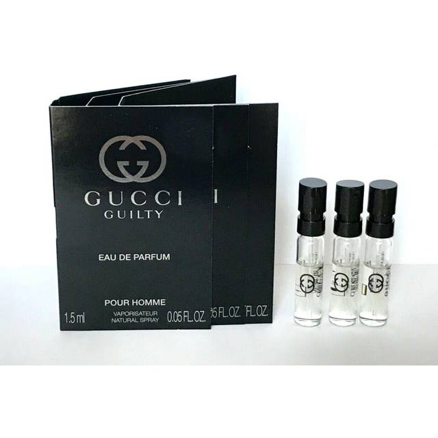 Gucci Guilty Eau De Parfum Sample Perfume MEN EDP Spray Pour Homme MINI SMALL Travel Size 1.5 ML / 0.05 - set of 3