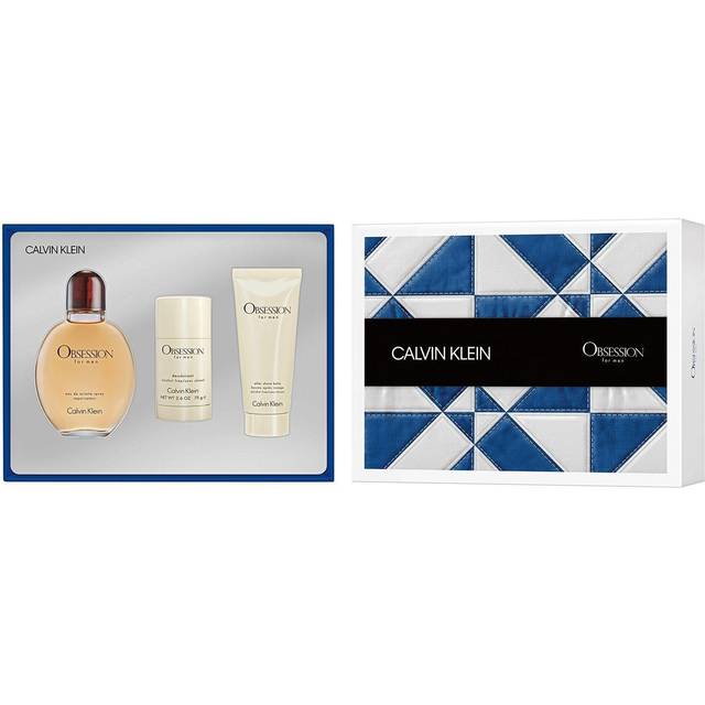 Obsession by Calvin Klein for Men - 3 Pc Gift Set 4oz EDT Spray, 2.6oz Deodorant Stick, 3.3oz After Shave Balm