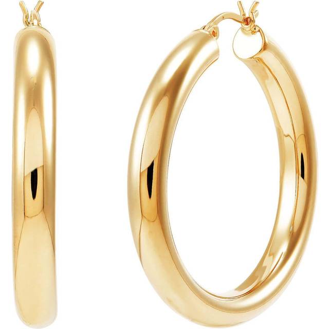 Silpada 'Frame High Hoop Earrings' in 14K Gold-Plated Sterling Silver - Yellow