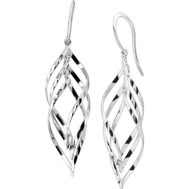 Silpada 'Whirlwind' Twisted Drop Earrings in Sterling Silver - White