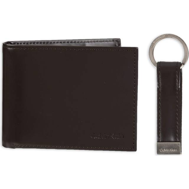 Calvin Klein Men's Wallet Sets-Minimalist Card Cases  Brown-Bifold  One Size