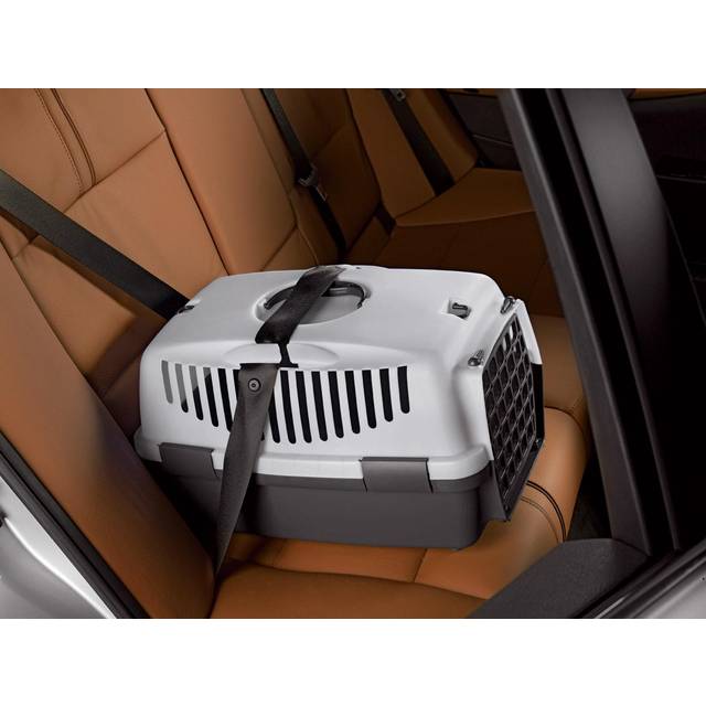 Gulliver Transport Box â Box for Cats/Small Animals, with Metal Door and Facility for Car Safety Belt, Colour Light Grey/Dark Grey)