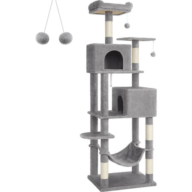 FEANDREA Cat Skrapstolpe 191 cm med Soft Plush Smoke Grey