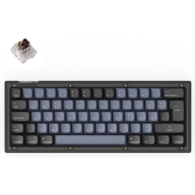 Keychron V4 QMK 60% ISO RGB Hotswap Tangentbord - Frosted Black [K Pro Brown]
