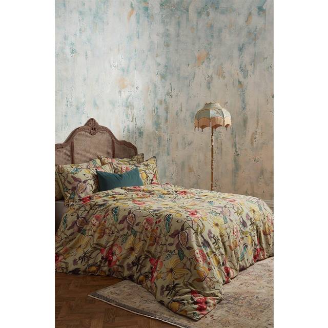 Ew by Edinburgh weavers 100% Cotton 200 TC 3 Piece Duvet Cover Set Cream/Pink Kingsize - 2 Standard Pillowcases