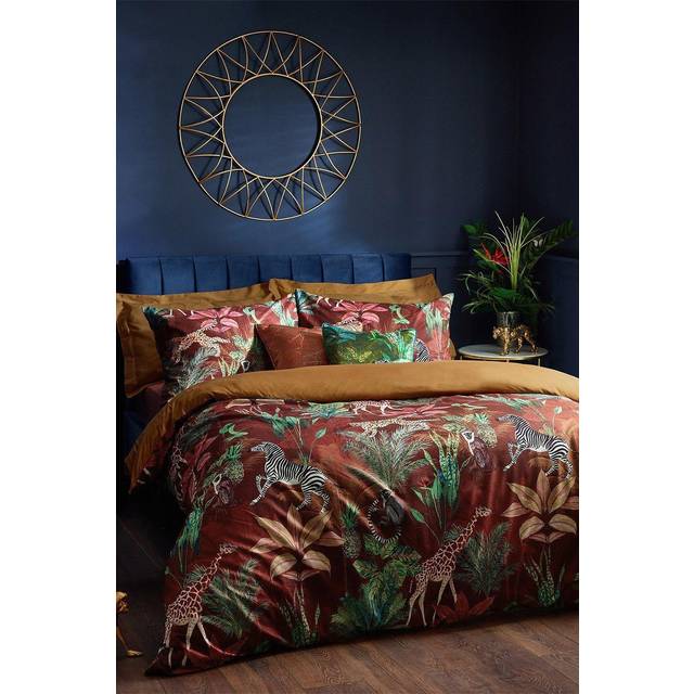 Wylder Aranya Double Multicolour Velvet Exotic Animal Duvet Cover Set