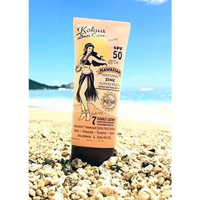 Kokua Sun Care SPF 50/80 Lotion Hawaiian Reef Safe Non Nano Zinc Oxide Sunscreen for Face & Body  Moisturizing Sun Protection Cream  Mineral Water Res