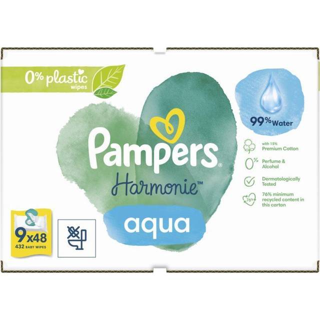 Pampers Harmonie Aqua Våtservetter för barn 9x48 st.