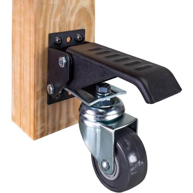 POWERTEC Workbench Caster Kit Set of 4 with Side Mounting Options & 600 lbs Loads  2-1/2 Inch Retractable Stepdown Caster Wheels for Workbenches  Tabl