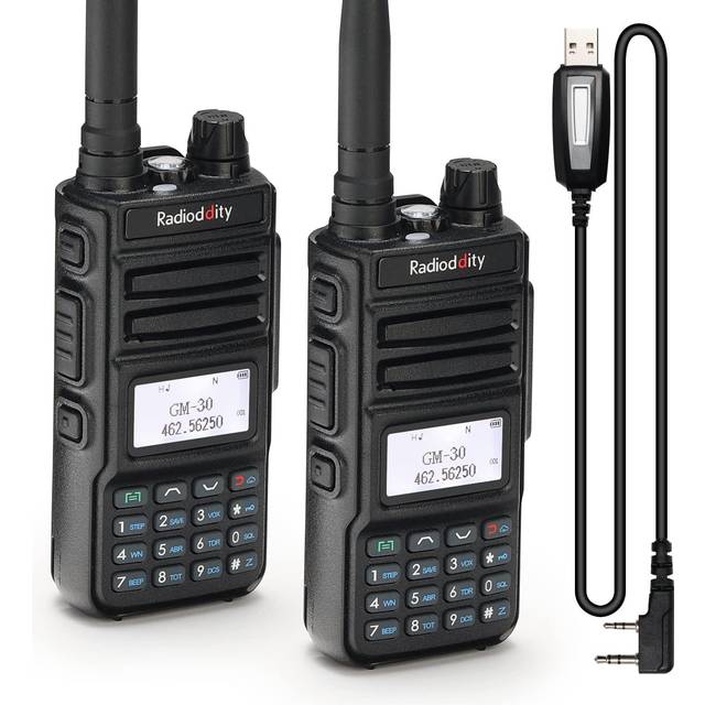 2 Pack Radioddity GM-30 GMRS Handheld Radio 5W Long Range Two Way Radio for Adults  GMRS Repeater Capable  with NOAA Scanning & Receiving  P