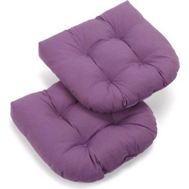 Blazing Needles 19-inch U-Shaped Twill Tufted Dining Chair Cushion (Set of 2) Grape