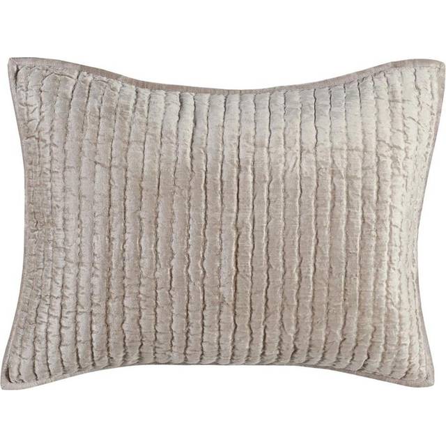Kosas Home Dimitry 20x26 Velvet and Solid Cotton Standard Sham in Pebble Beige