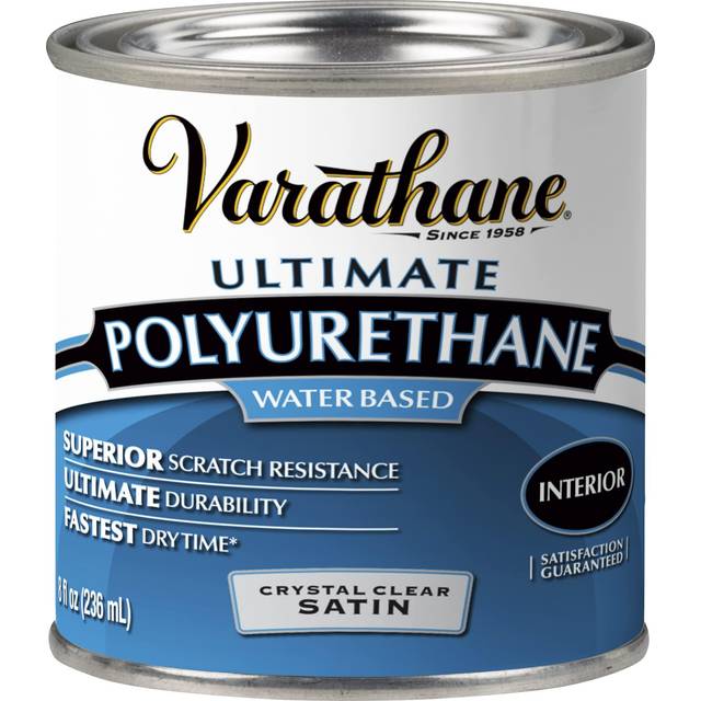Varathane 200261H 12Pint Interior Crystal Clear WaterBased Polyurethane WaterBased Satin Finish