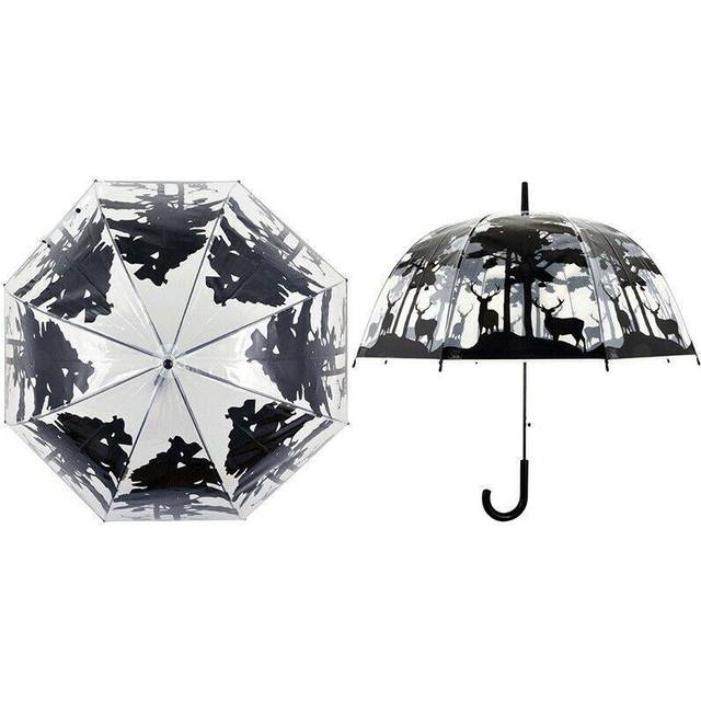 Transparent Forest & Stag Design Umbrella Automatic Open (80cm Diameter)