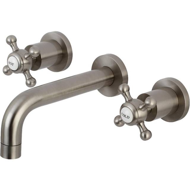 Kingston Brass KS8128BX Metropolitan 2-Handle 8 in. Wall Mount Bathroom Faucet Brushed Nickel