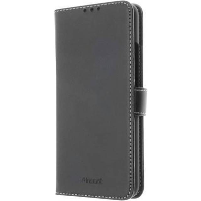 Insmat Exclusive Flip Case - Vikbart fodral för mobiltelefon - papper, polyuretan, kartong, läder, polykarbonat, folie - svart - för Huawei nova 5T