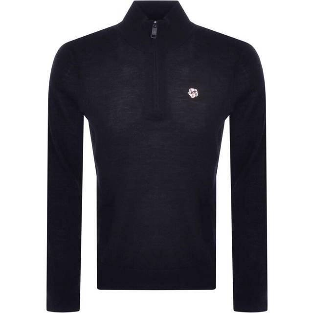 Ted Baker Mens Tooting Core Half Zip Knit in Black Wool (archived) - Size Small