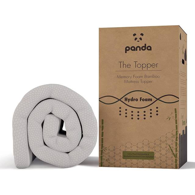 Panda Memory Foam Bamboo Mattress Topper - EU Double, White