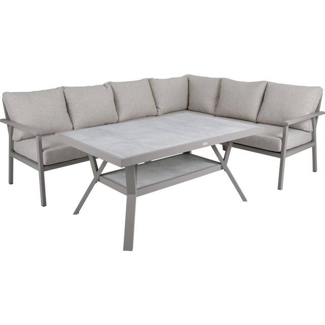 Brafab Samvaro soffgrupp Antracit med grå dyna 2st 2-sitsavslut, mitt, hörn & bord 140x90 cm