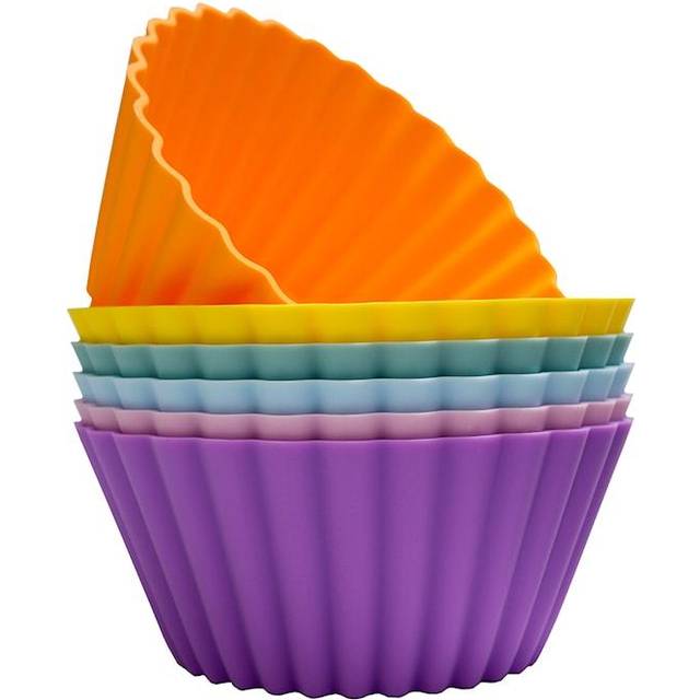 Pufz Muffinsformar Stora Silikon 6-pack (Regnbågspastell)
