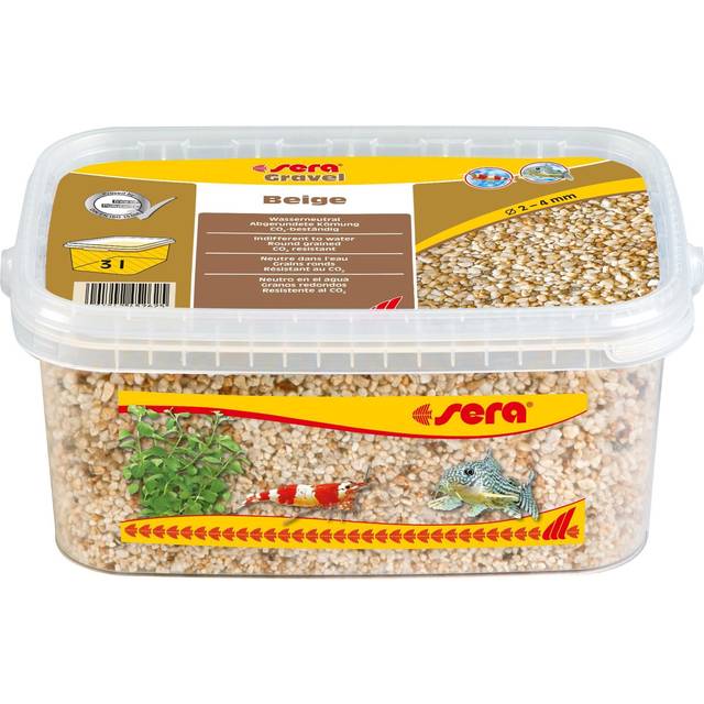 sera Gravel Beige 2–4 mm 3 000 ml – beige naturgrus (Ø 2 – 4 mm) för alla söt- och havsvattenakvarier