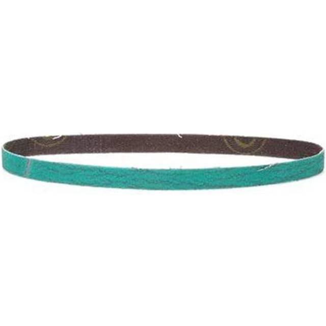 3M Green Corps Abrasive File Belt 36516  40+ Grit  1/2 in x 18 in  Pack of 20 Belts  Resin Bonded  Spot Weld Removal