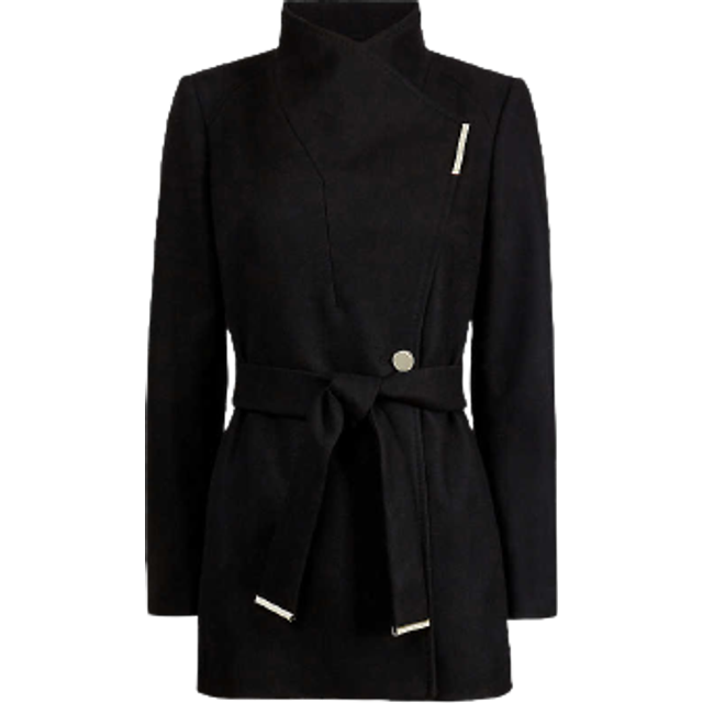 Ted Baker Rosess Short Wool Wrap Coat Dam Jackor Stl. L /4 - Från Magasin - Black (L /4)