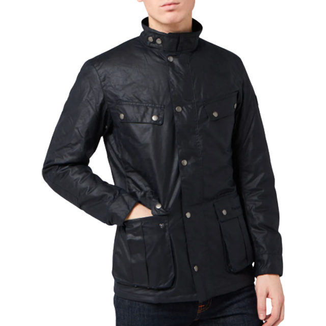 Barbour International Duke Waxed Cotton Jacket - S - Blue
