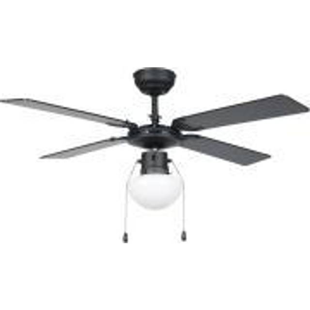Eglo Fortaleza Black & Wood Effect Ceiling Fan