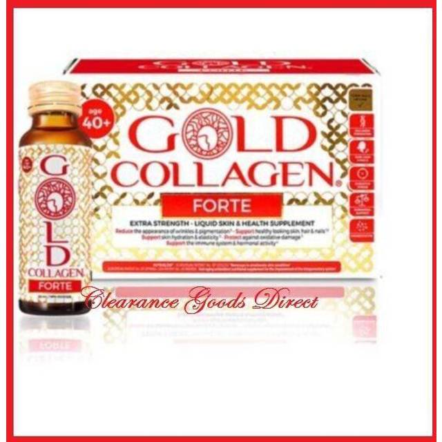 Gold Collagen - Liquid Supplement Forte Extra Strength Liquid Skin & Health Supplement For 40+ 10 x 50ml for Women