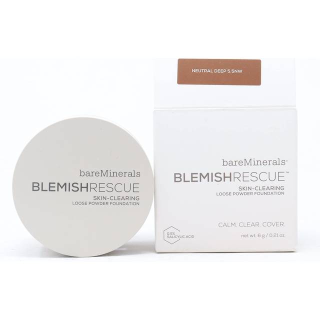 (Neutral Deep 5.5NW) Bareminerals Blemish Rescue Skin-Clearing Loose Powder Foundation 0.21oz  New