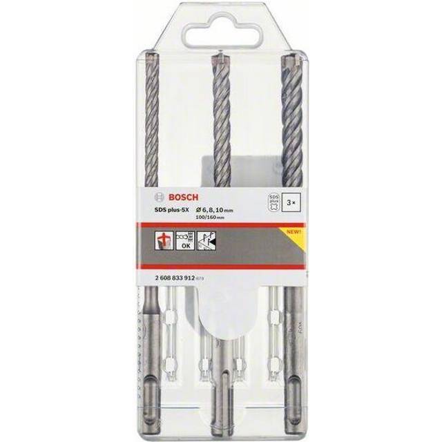 Bosch 2608833912 3-PC 6/8/10mm SDSPLUS-5X Hammer Bit- you get 5