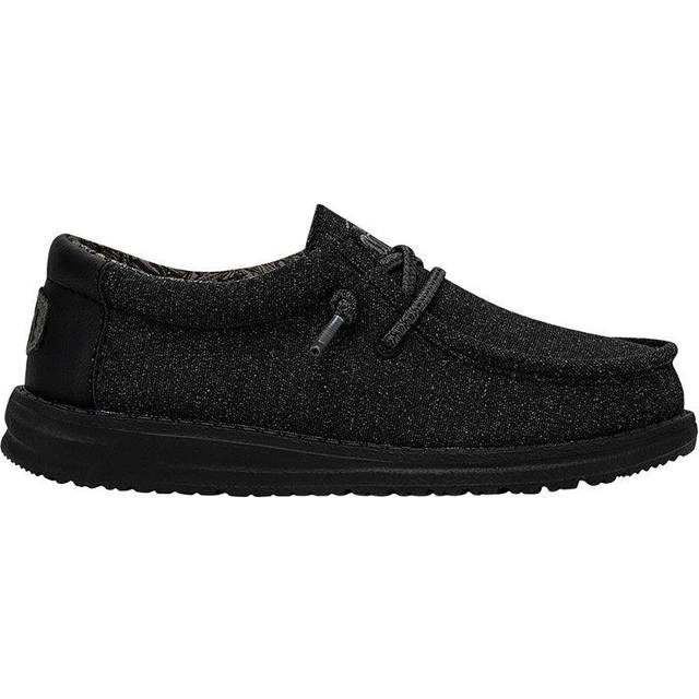 HEYDUDE Black Wally Boys Junior Trainers