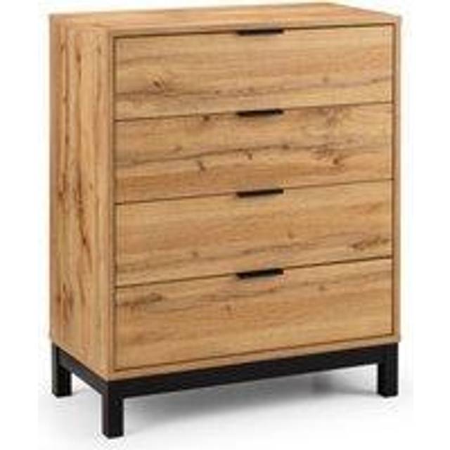 Bali Chest of Drawers 4 Drawer Oak 80cm - Julian Bowen | TJ Hughes