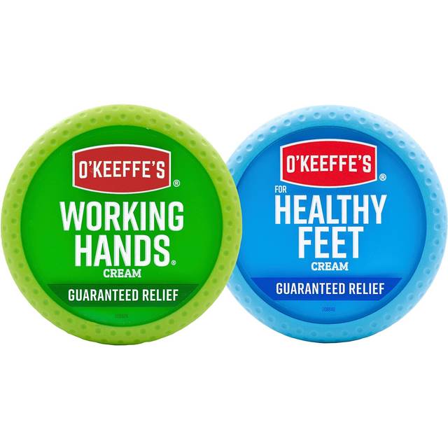 OKeeffes Working Hands Hand Cream, 3.4 Ounce Jar and Healthy Feet Foot Cream, 3.2 Ounce Jar