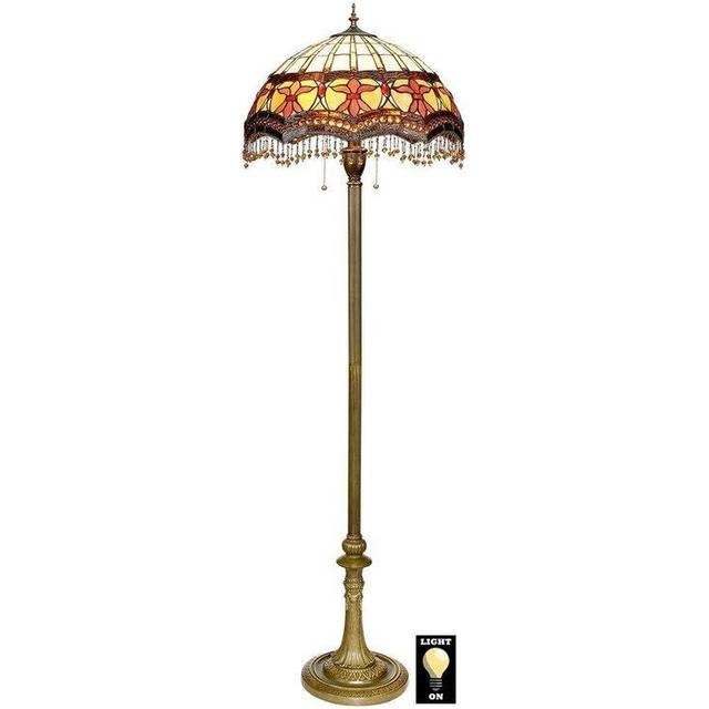 Victorian Parlor Tiffany-Style Stained Glass Floor Lamp