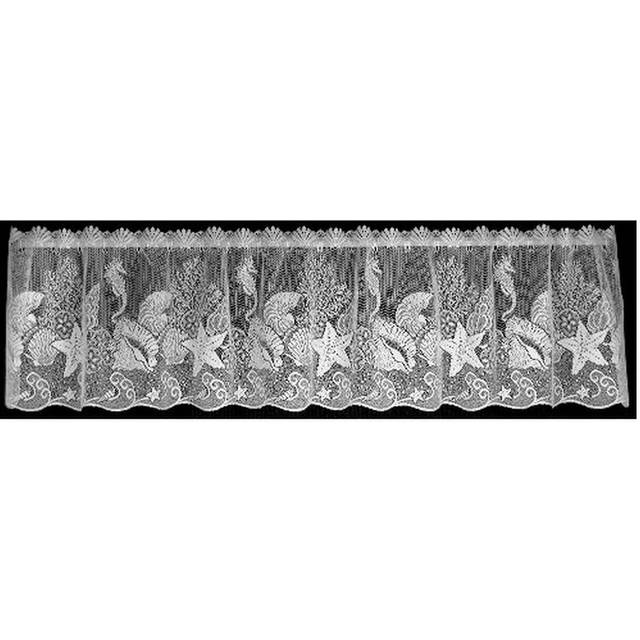 Heritage Lace Seascape 60-Inch Wide by 14-Inch Drop Valance, White